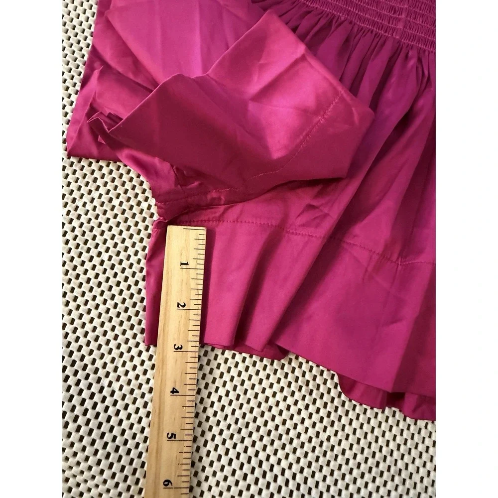 Natural Life Skort Skirt Shorts S Magenta Daisy Smocked Waist Boho Hippie Gypsy